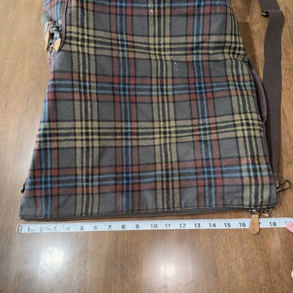 Pendleton Plaid Wool Sling Backpack Duffel Brown Travel Gym Heritage USA Fabric